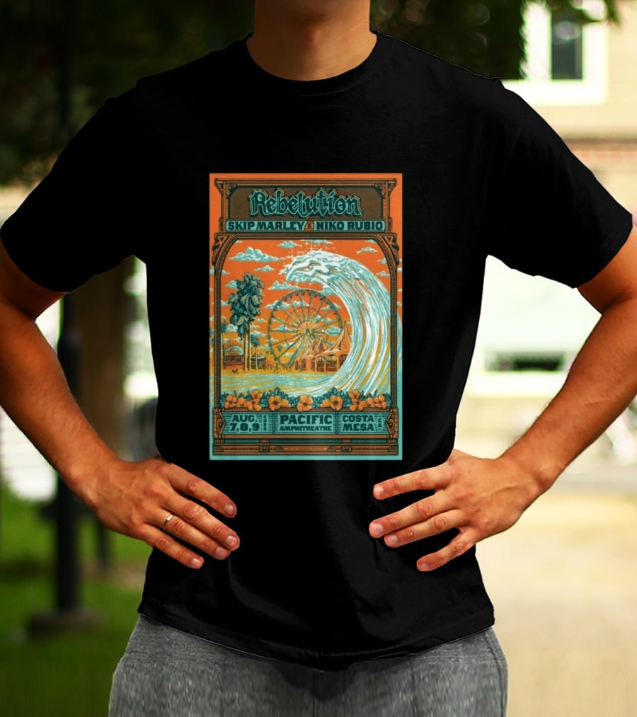Rebelution Skip Marley Niko Rubio August 7 8 9 2026 Pacific Amphitheatre Costa Mesa T-Shirt