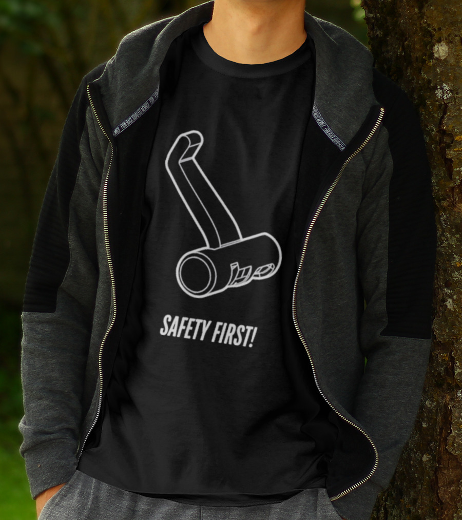 Safety First Bike Lock Sketch T-Shirt