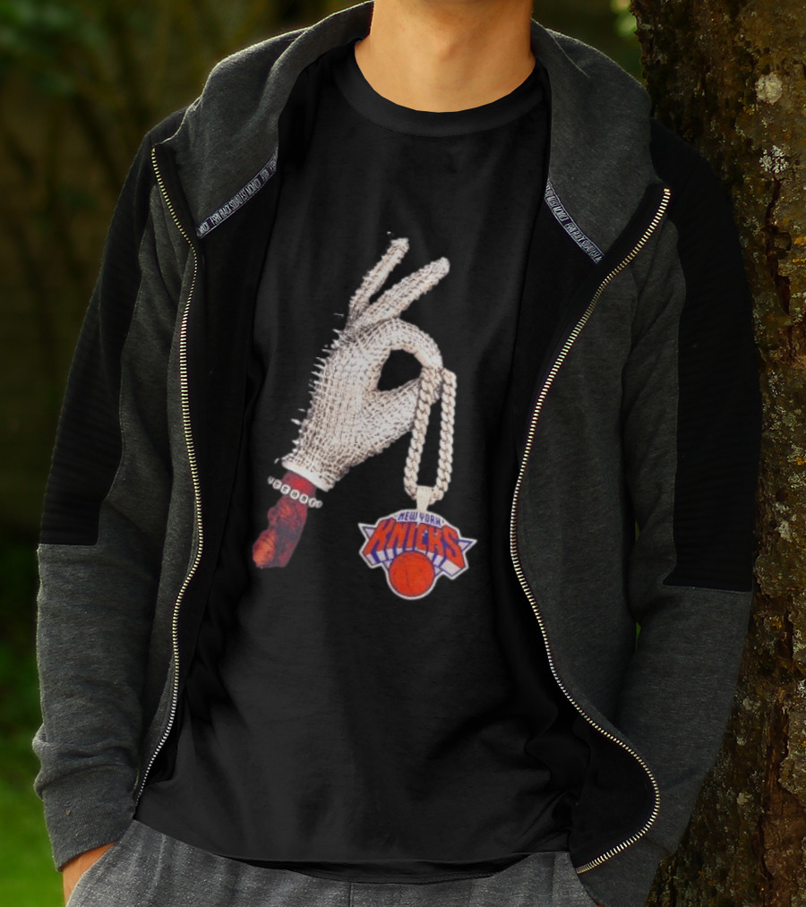 Jalen Brunson New York Knicks Diamond Chain Glove Drake Iceman NBA Basketball T-Shirt