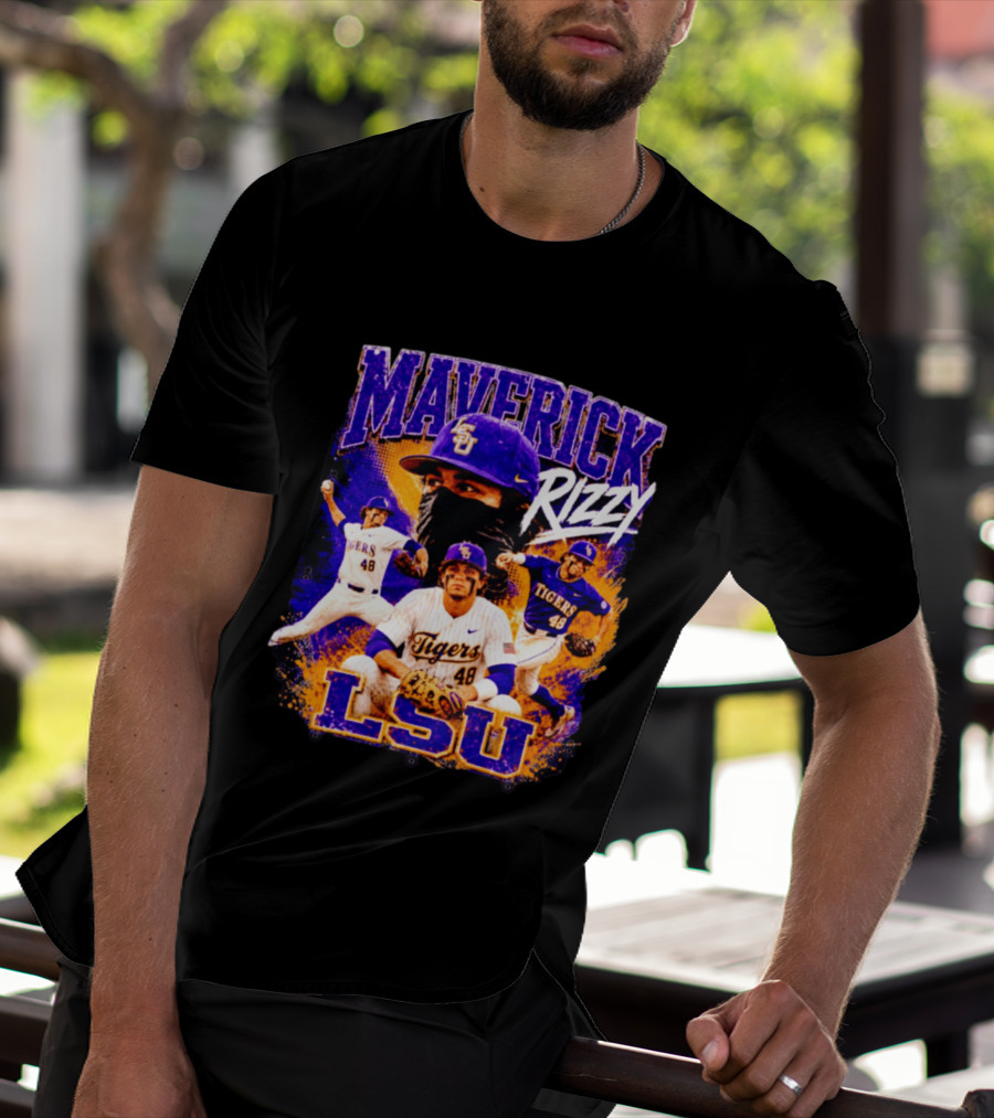 LSU Tigers Maverick Rizy Baseball Player Number 48 T-Shirt