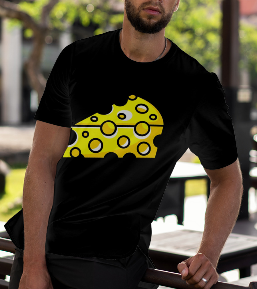 Swiss Cheese Hole Yellow Food Slice Dairy Snack Culinary T-Shirt