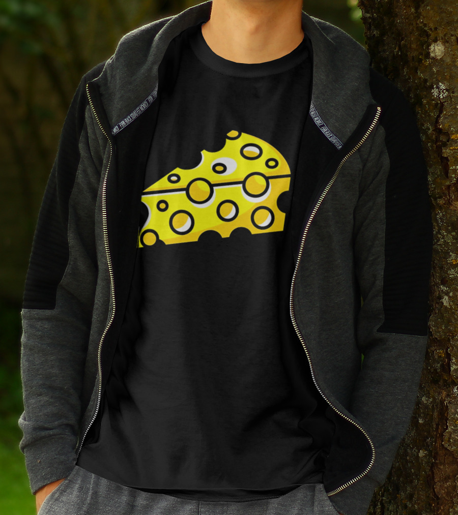 Swiss Cheese Hole Yellow Food Slice Dairy Snack Culinary T-Shirt