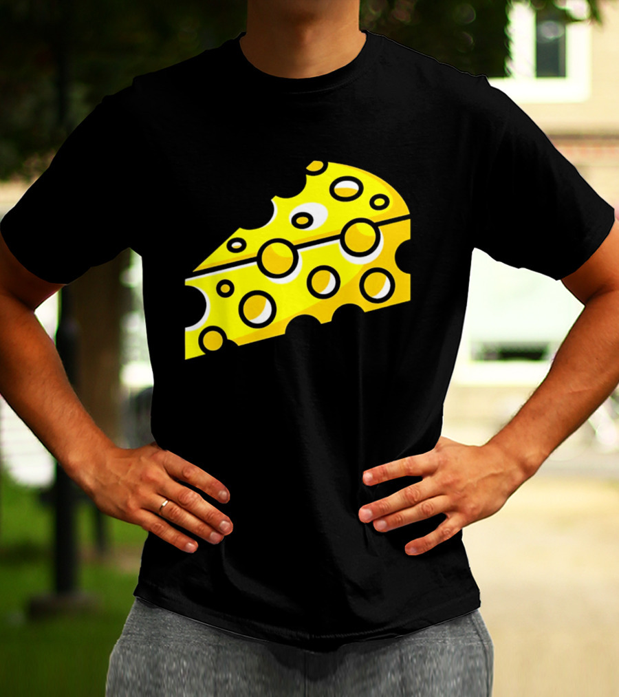 Swiss Cheese Hole Yellow Food Slice Dairy Snack Culinary T-Shirt