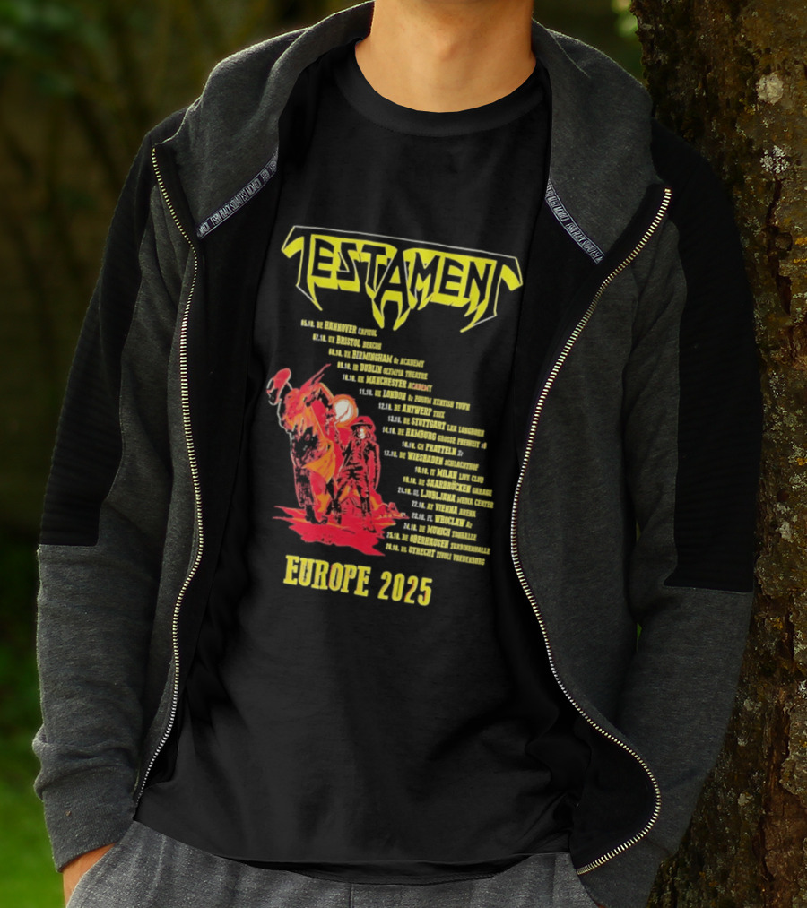 Testament Europe 2025 Tour Western Outlaw Dates T-Shirt