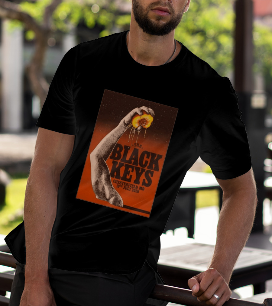The Black Keys Chesterfield MO 19th July 2026 Hand Peach T-Shirt
