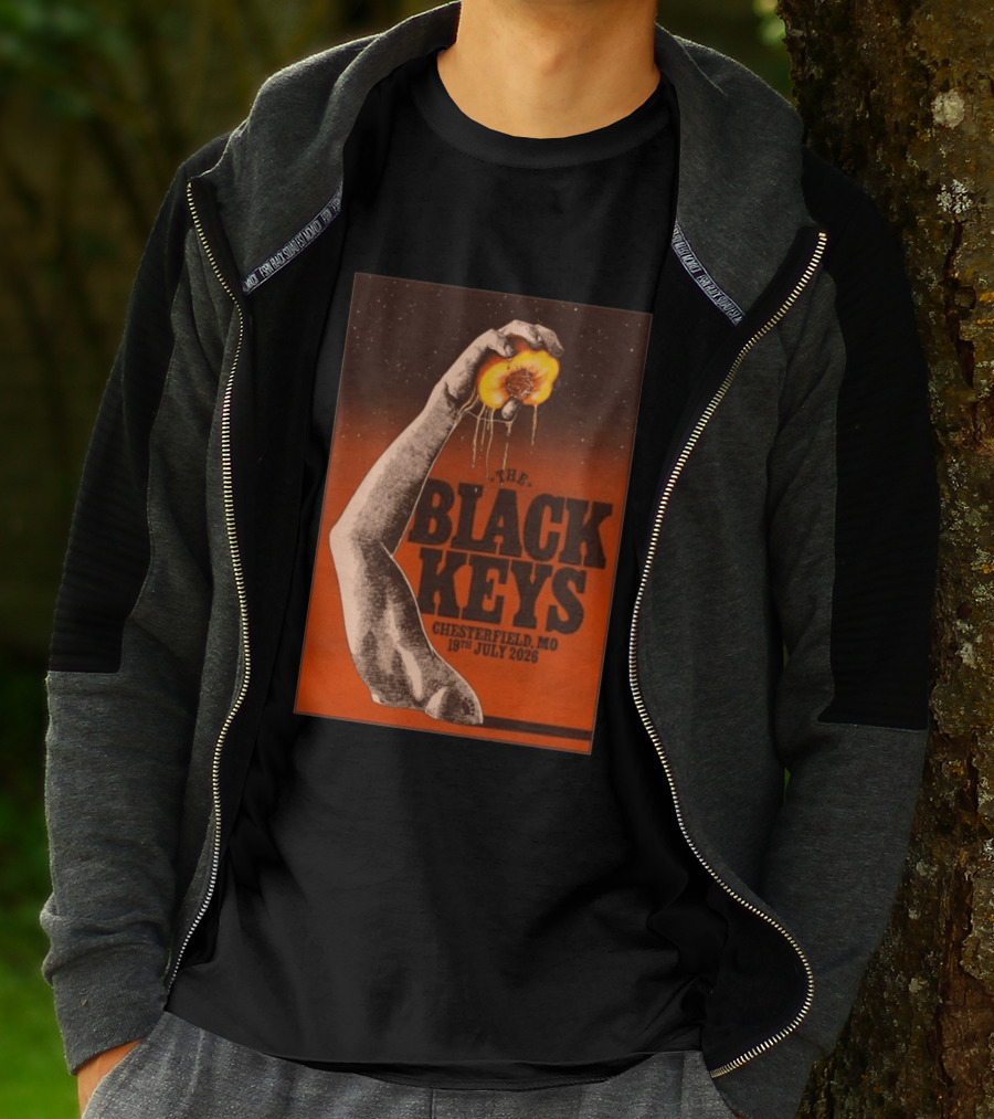 The Black Keys Chesterfield MO 19th July 2026 Hand Peach T-Shirt