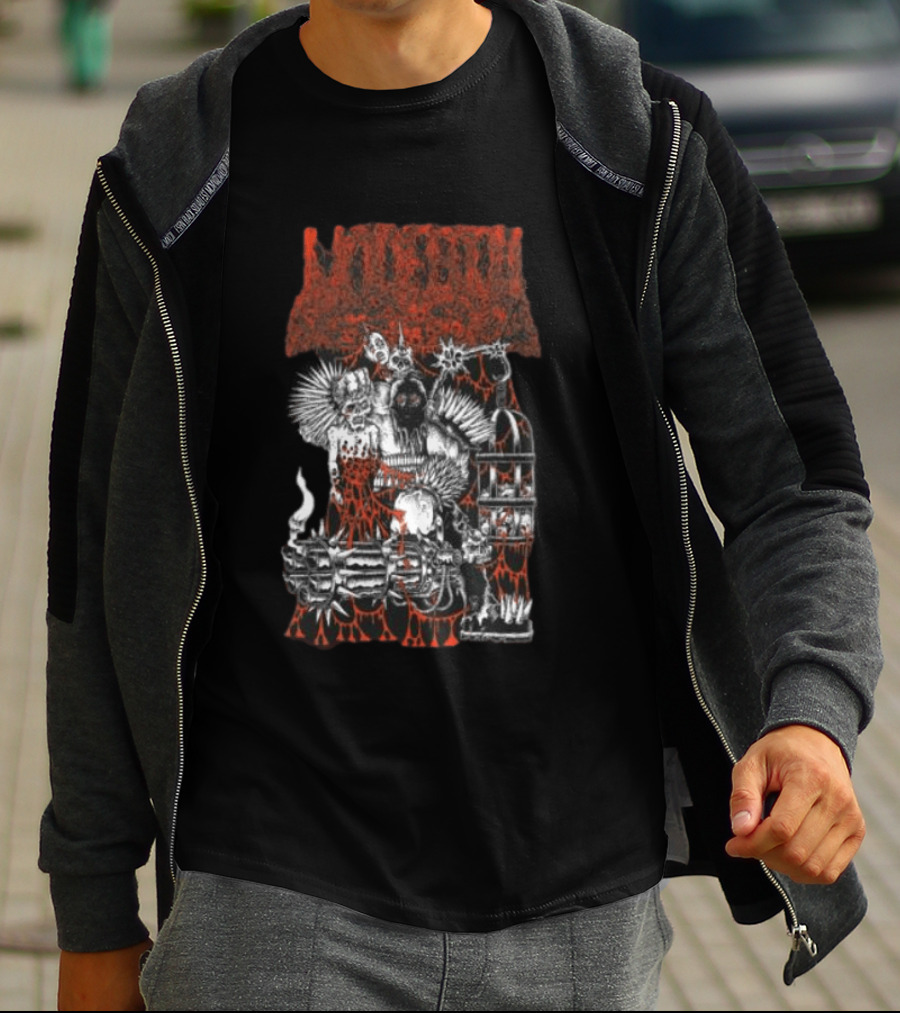 Undeath Metal Shop Grim Zombie Horror Red Black T-Shirt