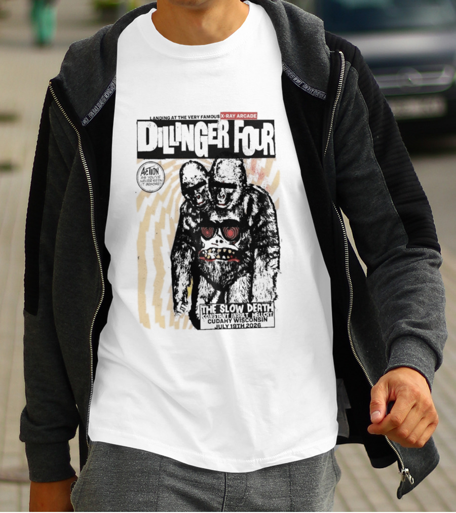 Dillinger Four X Ray Arcade The Slow Death 07 19 2026 Cudahy WI T-Shirt