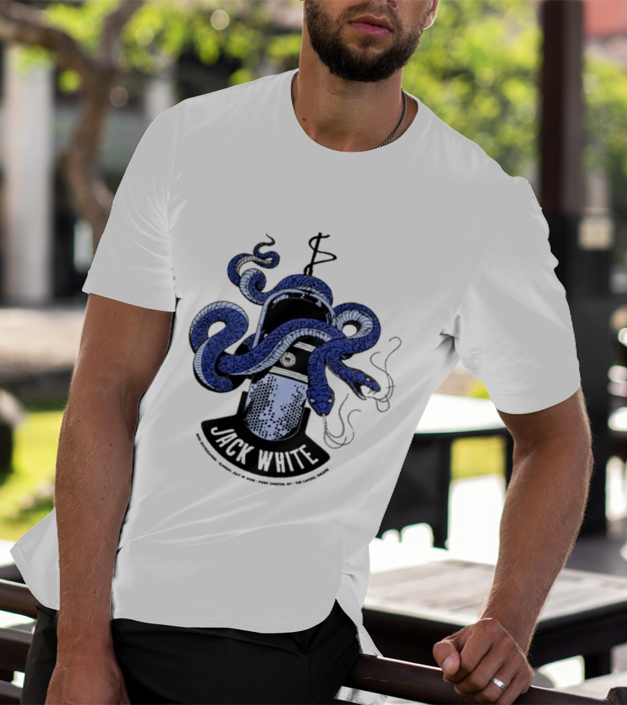 Jack White Chester New York 2026 Event Snake Wrapped Microphone T-Shirt