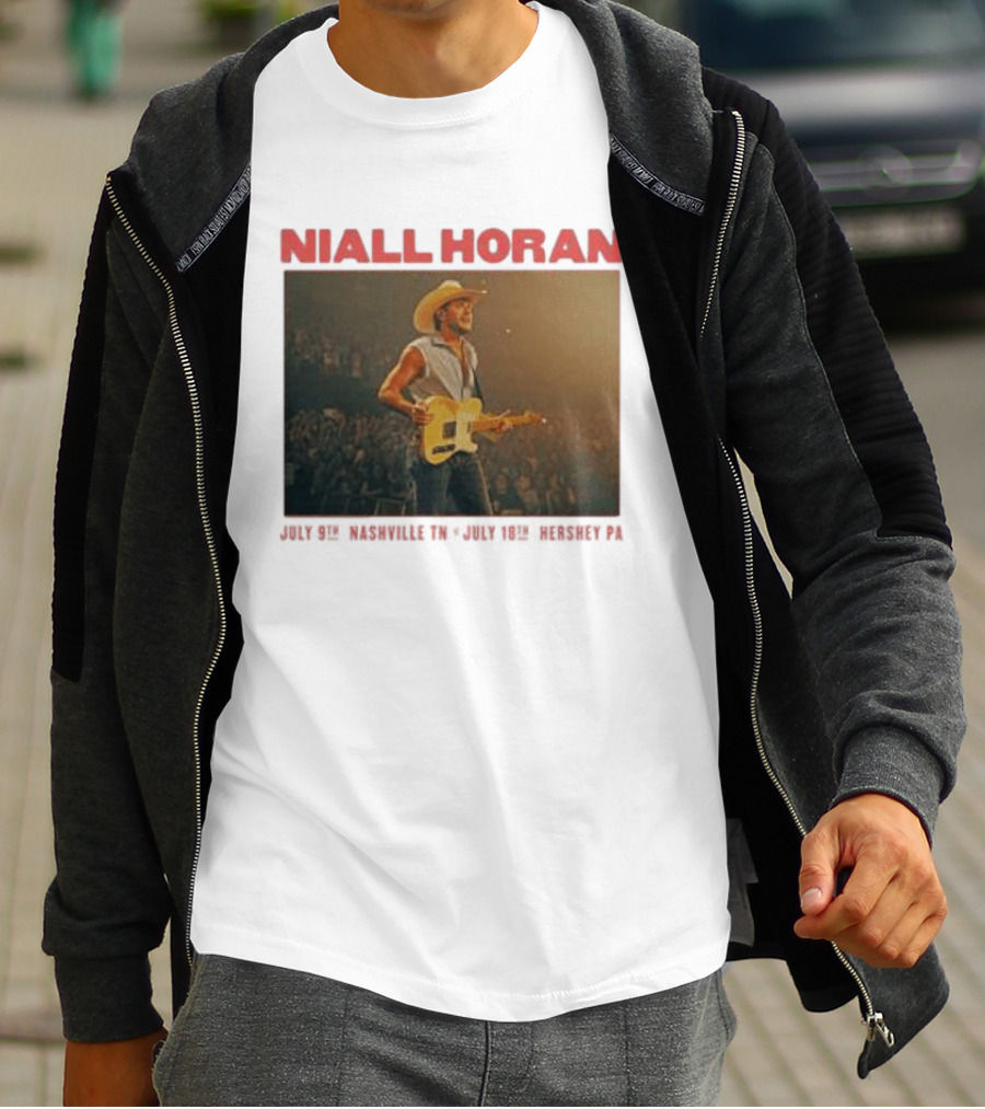 Niall Horan Live Performance Cowboy Hat Guitar Dallas Texas Event T-Shirt