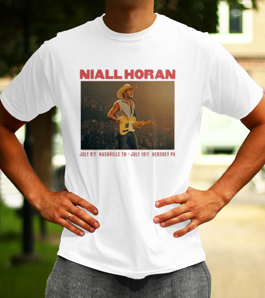 Niall Horan Live Performance Cowboy Hat Guitar Dallas Texas Event T-Shirt