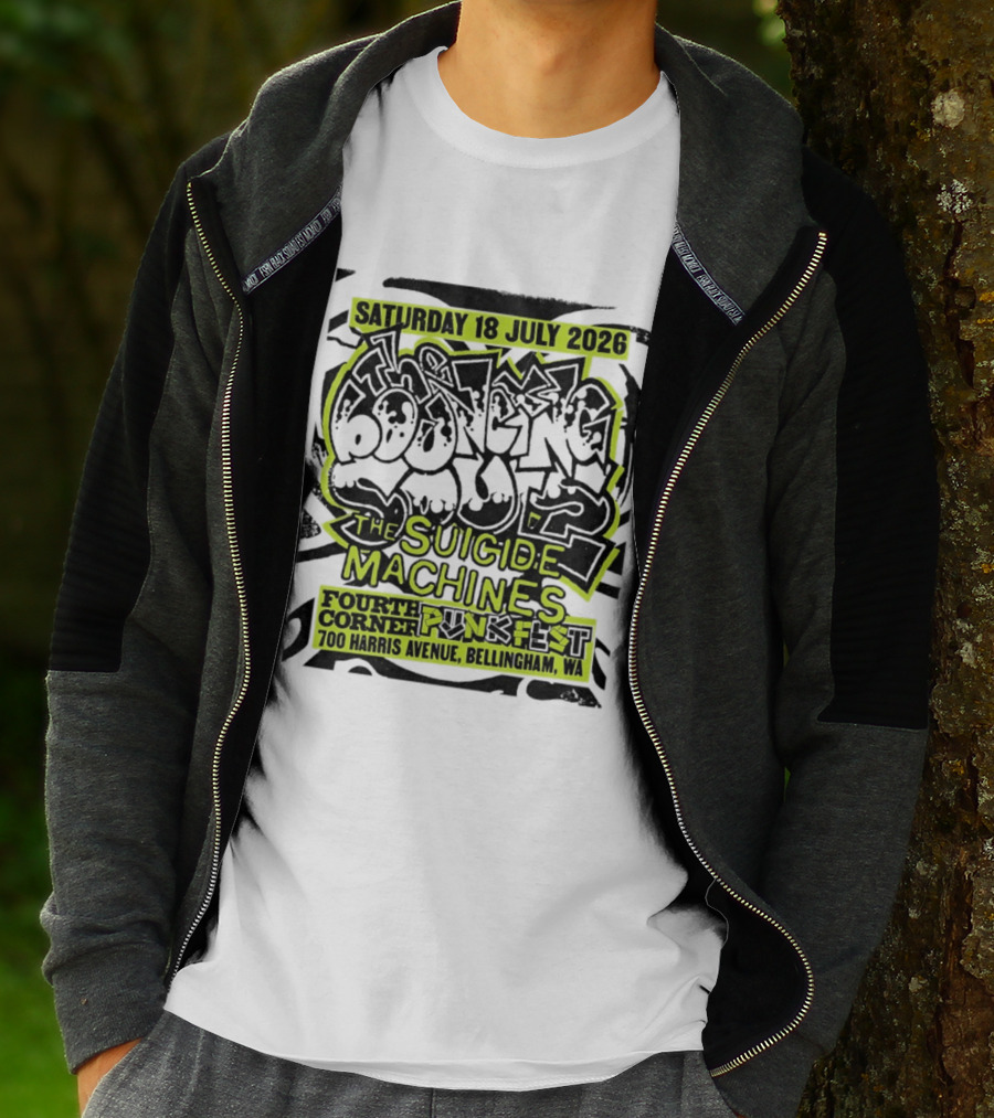 Saturday 18 July 2026 The Bouncing Souls The Suicide Machines Fourth Corner Punkfest Bellingham WA 700 Harris Avenue T-Shirt