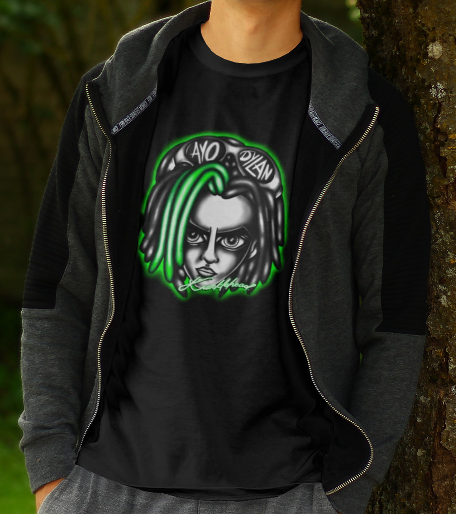 Ayo Dylan Head Ayodylan Knottyhead Green Glow T-Shirt