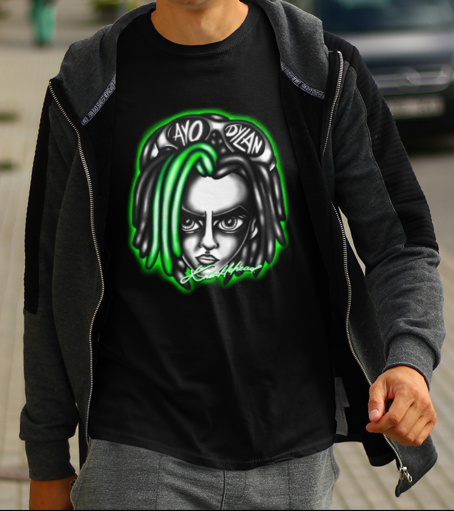 Ayo Dylan Head Ayodylan Knottyhead Green Glow T-Shirt