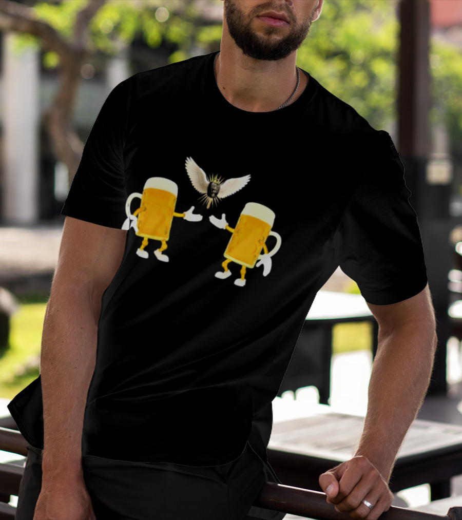 Beers And Car Keys Angel Meme With Winged Creature And Beer S T-Shirt