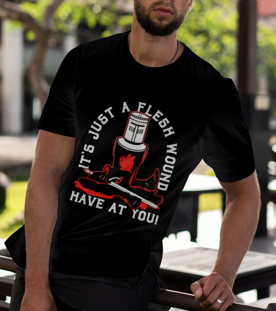 It's Just A Flesh Wound Have At You Monty Python Black Knight T-Shirt