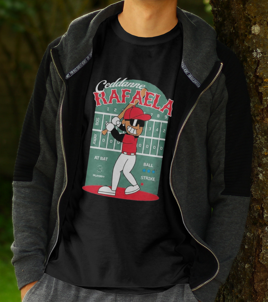 Ceddanne Rafaela Baseball Cartoon Scoreboard T-Shirt