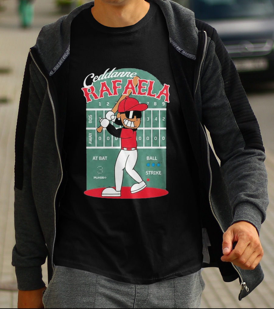 Ceddanne Rafaela Baseball Cartoon Scoreboard T-Shirt