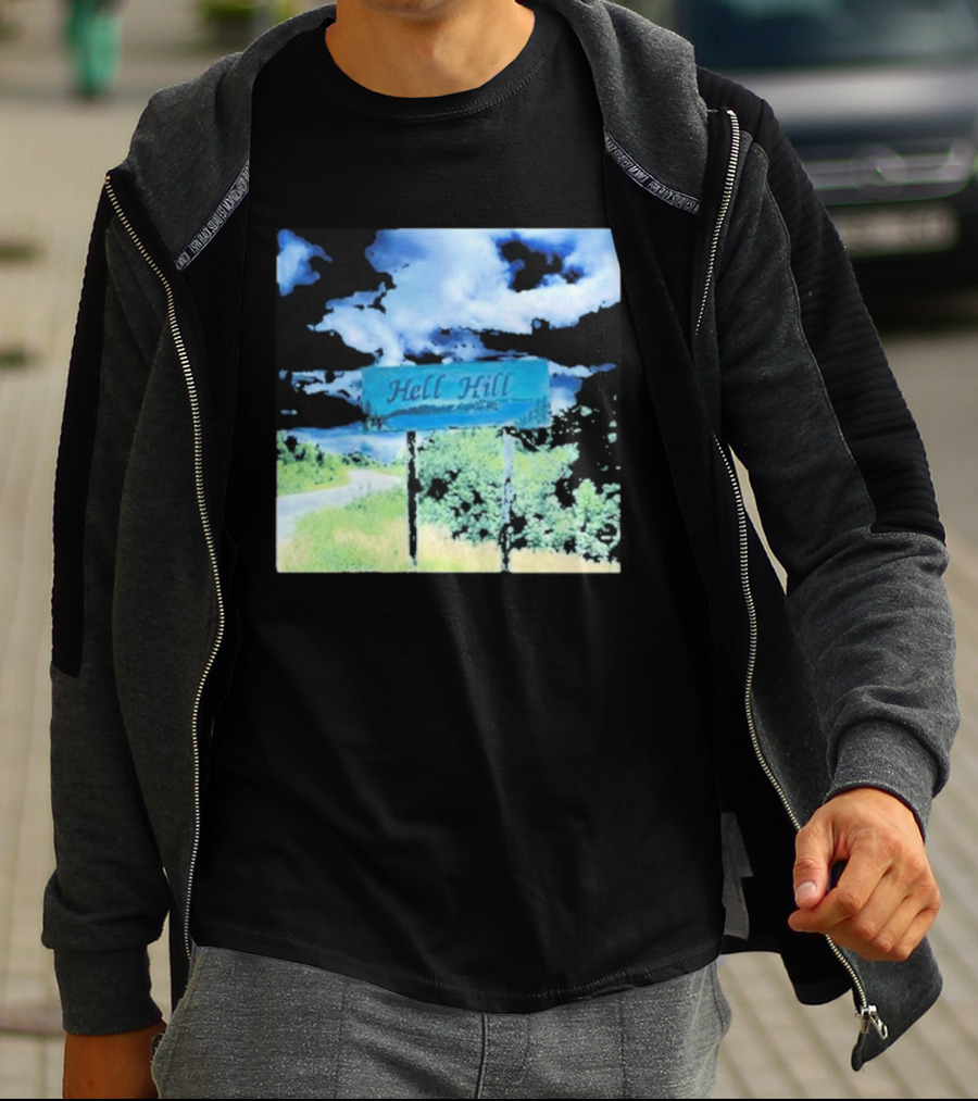 Elita Harkov Hell Hill Scenic Road Sign T-Shirt