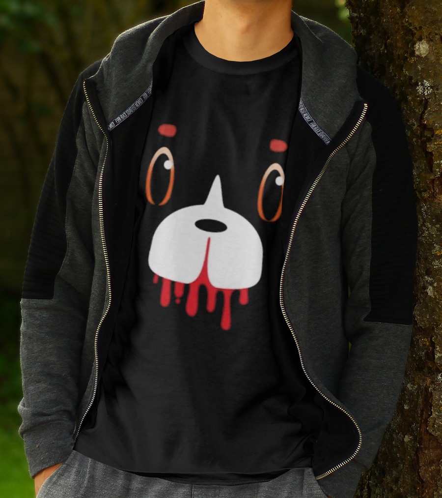 Final Space Mooncake Face Cartoon Character Dripping Red T-Shirt