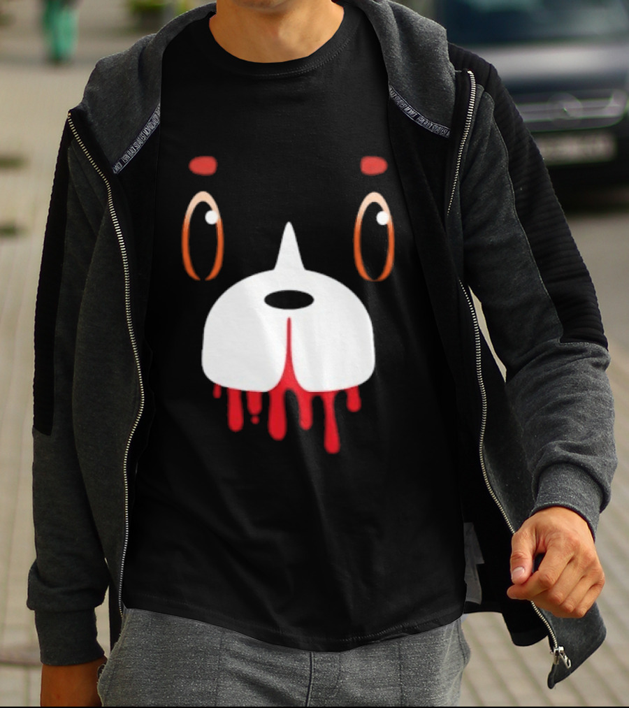 Final Space Mooncake Face Cartoon Character Dripping Red T-Shirt