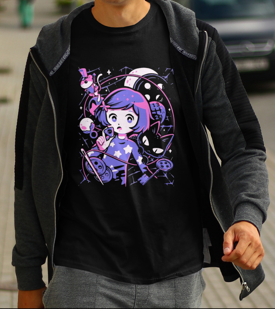 PixelEyeBat Moonlit Adventure Secret Portal Fantasy T-Shirt