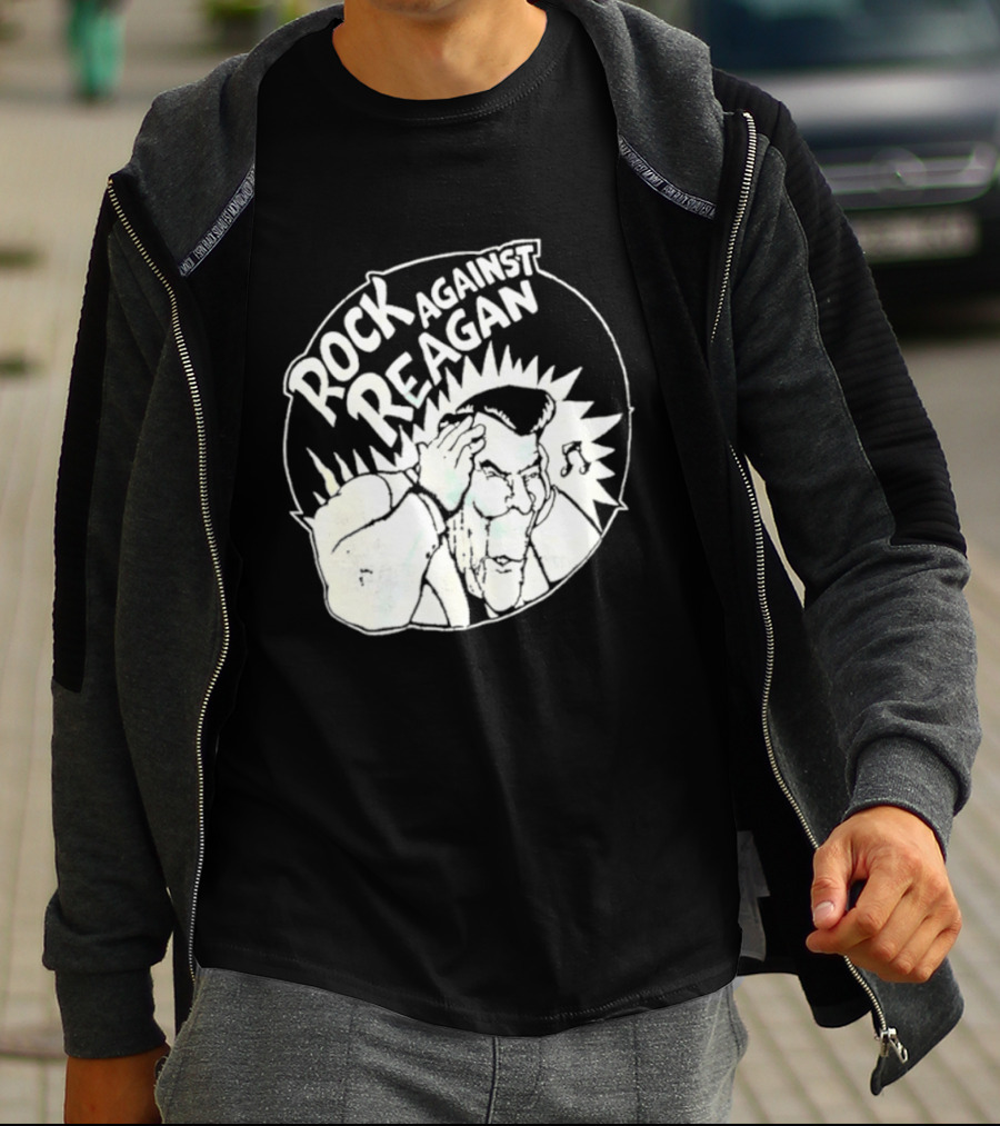 Rock Against Reagan Punk Protest 80s Political Movement T-Shirt