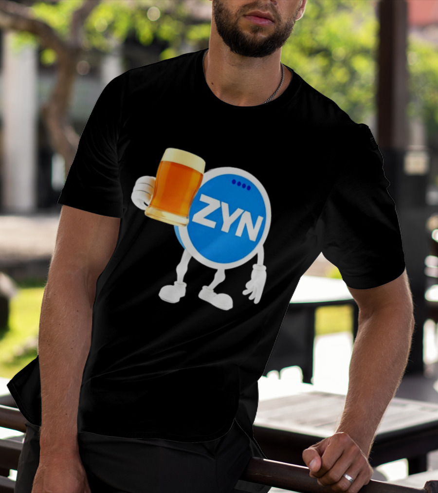 ZYN Snus Beer Character Holding T-Shirt