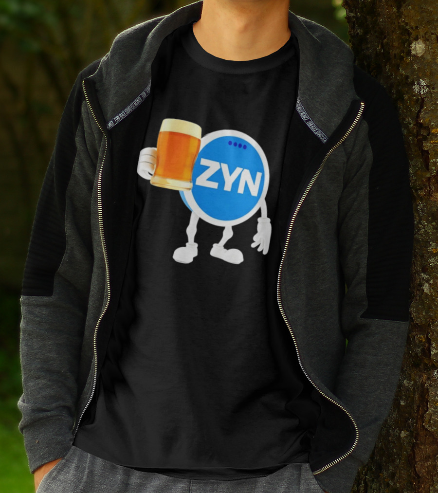 ZYN Snus Beer Character Holding T-Shirt
