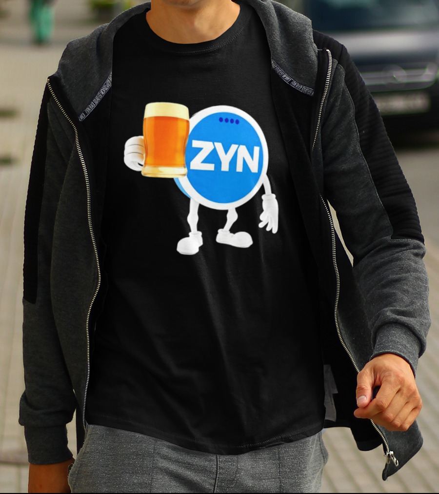 ZYN Snus Beer Character Holding T-Shirt