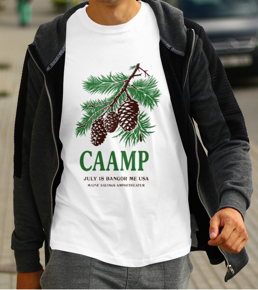 Caamp July 18 Bangor Maine USA Maine Savings Ampitheater Pinecones T-Shirt