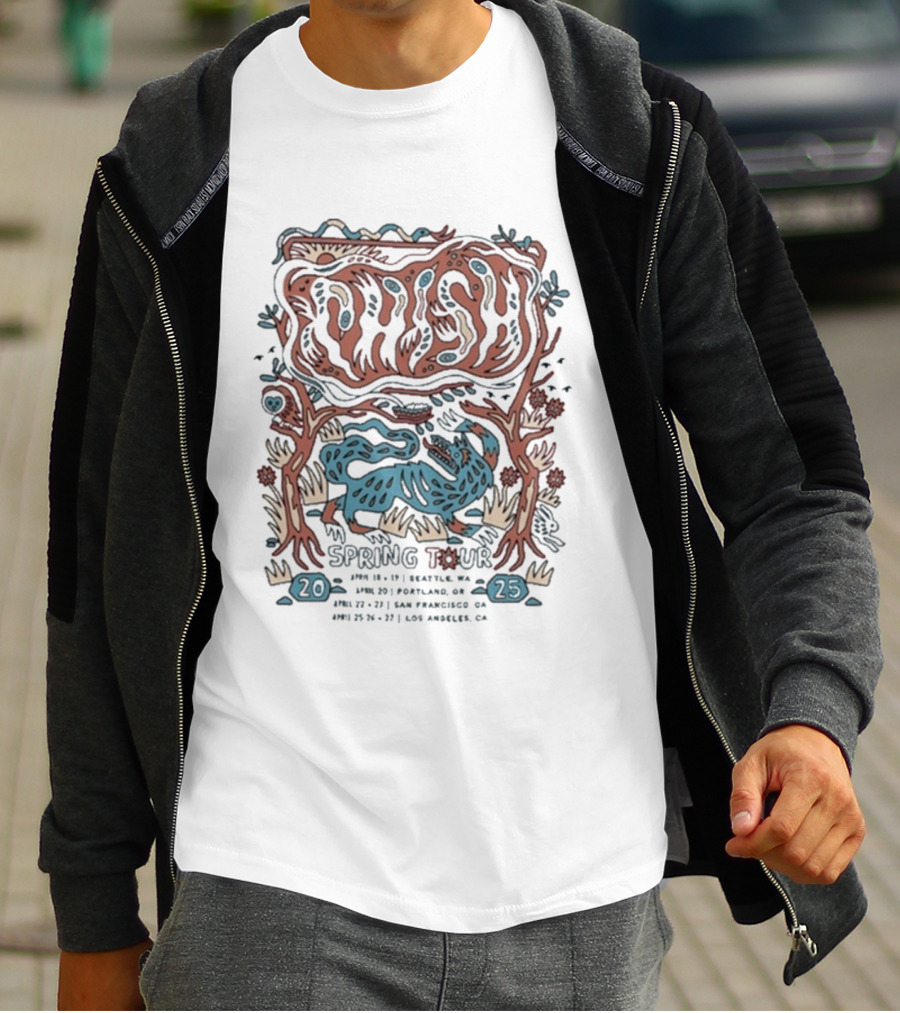 Phish Deep Woods Spring Tour 2025 Iowa California Oregon San Francisco Los Angeles T-Shirt