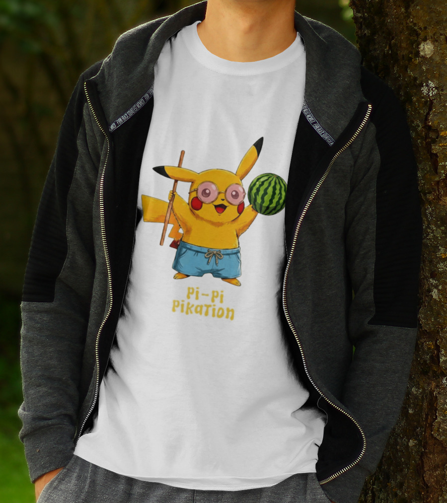 Pikachu Watermelon Summer Pi Pi Pikation Cute Sunglasses Beach T-Shirt