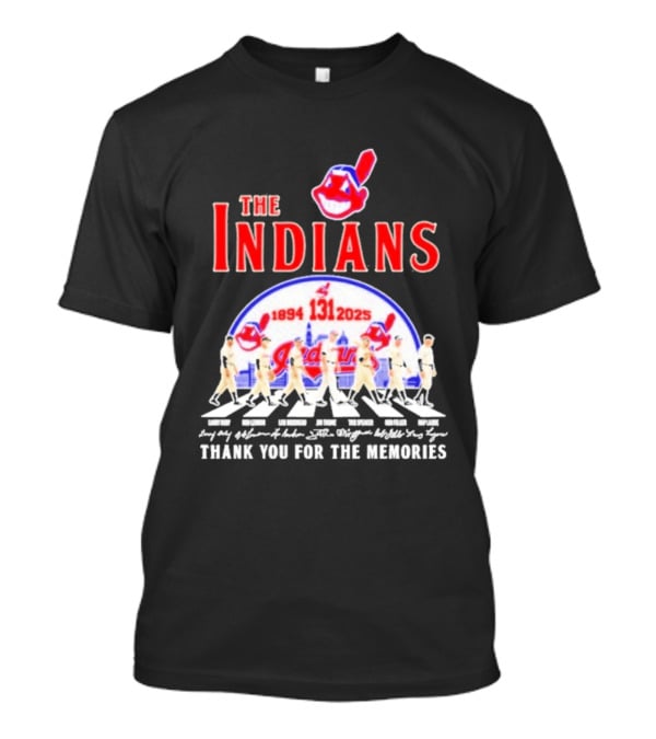 The Cleveland Indians 131st Anniversary 1894 2025 Thank You For The Memories Abbey Road Signatures T-Shirt