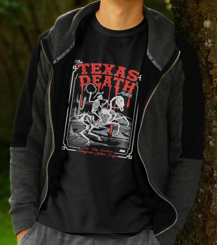 The Texas Death Match Skeleton Riding Wild Desert Scene T-Shirt