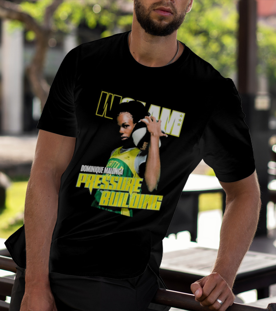 WSLAM Dominique Malonga Pressure Building Seattle Storm T-Shirt