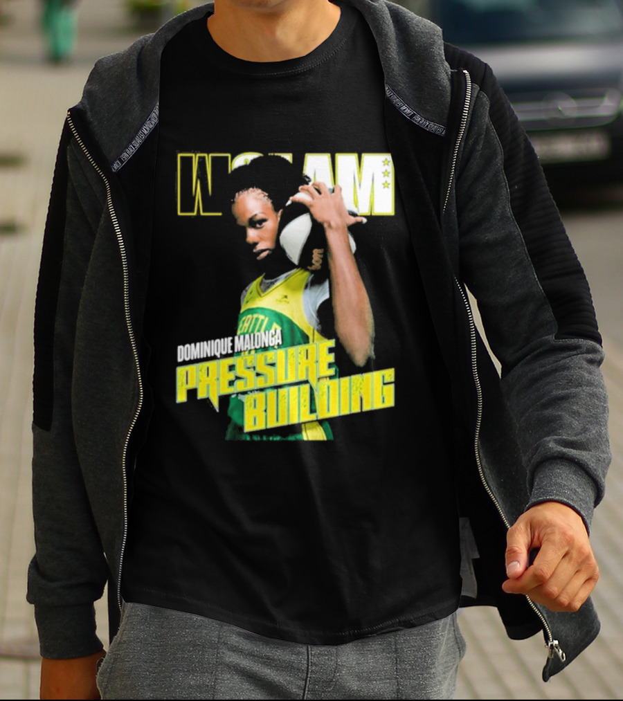 WSLAM Dominique Malonga Pressure Building Seattle Storm T-Shirt