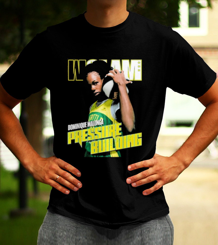 WSLAM Dominique Malonga Pressure Building Seattle Storm T-Shirt