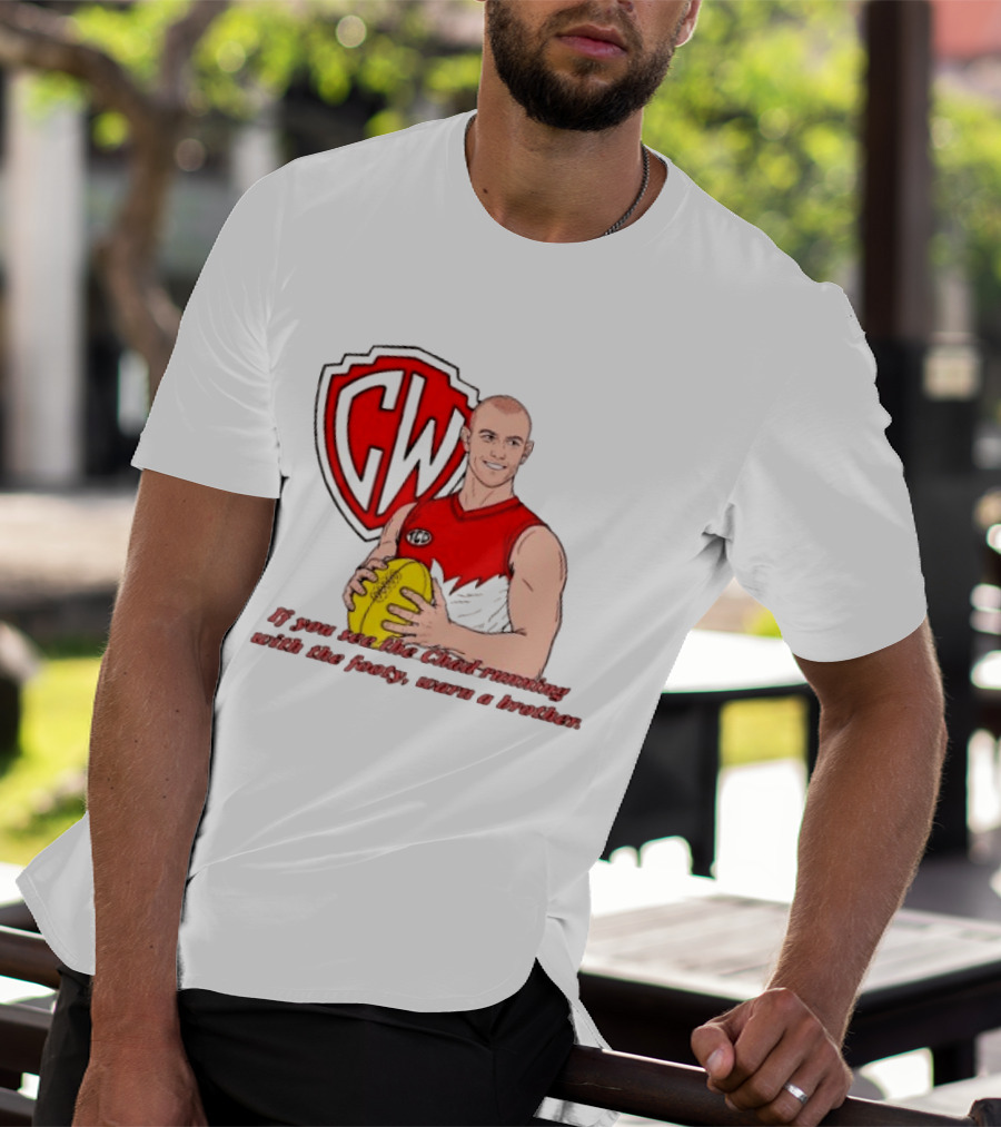 The Chad Running Footy Warn A Brother CW AFL T-Shirt