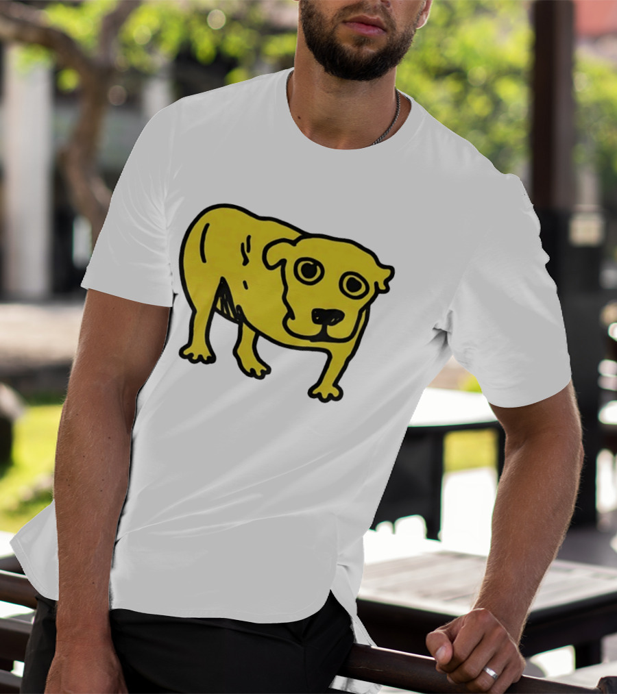 Tripod Aic Dog Drawing Yellow T-Shirt