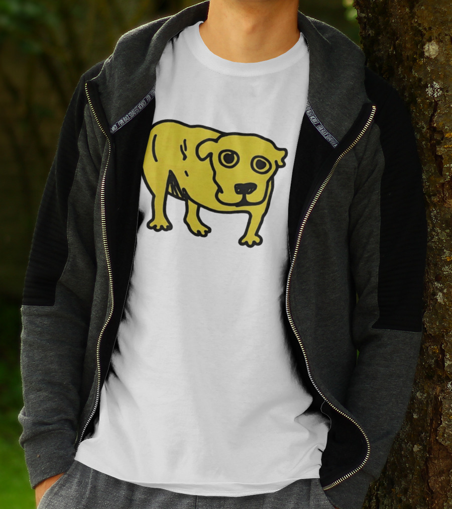 Tripod Aic Dog Drawing Yellow T-Shirt