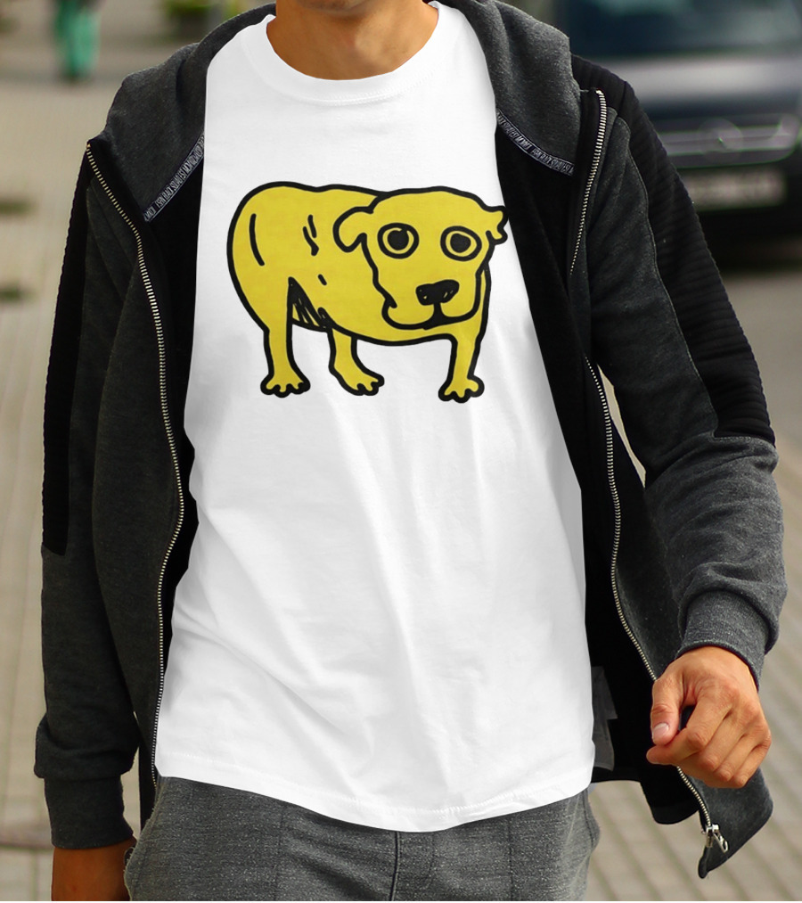 Tripod Aic Dog Drawing Yellow T-Shirt