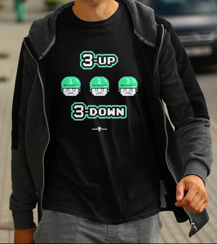 3 Up 3 Down 8 Bit Style Retro Gaming T-Shirt