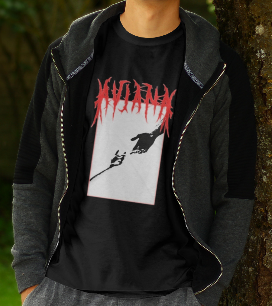 Aviana Death Corporation Hands Graphic Black And Red T-Shirt