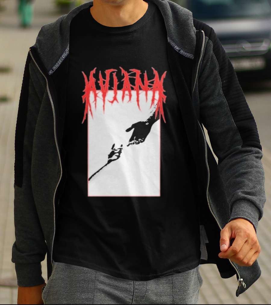 Aviana Death Corporation Hands Graphic Black And Red T-Shirt