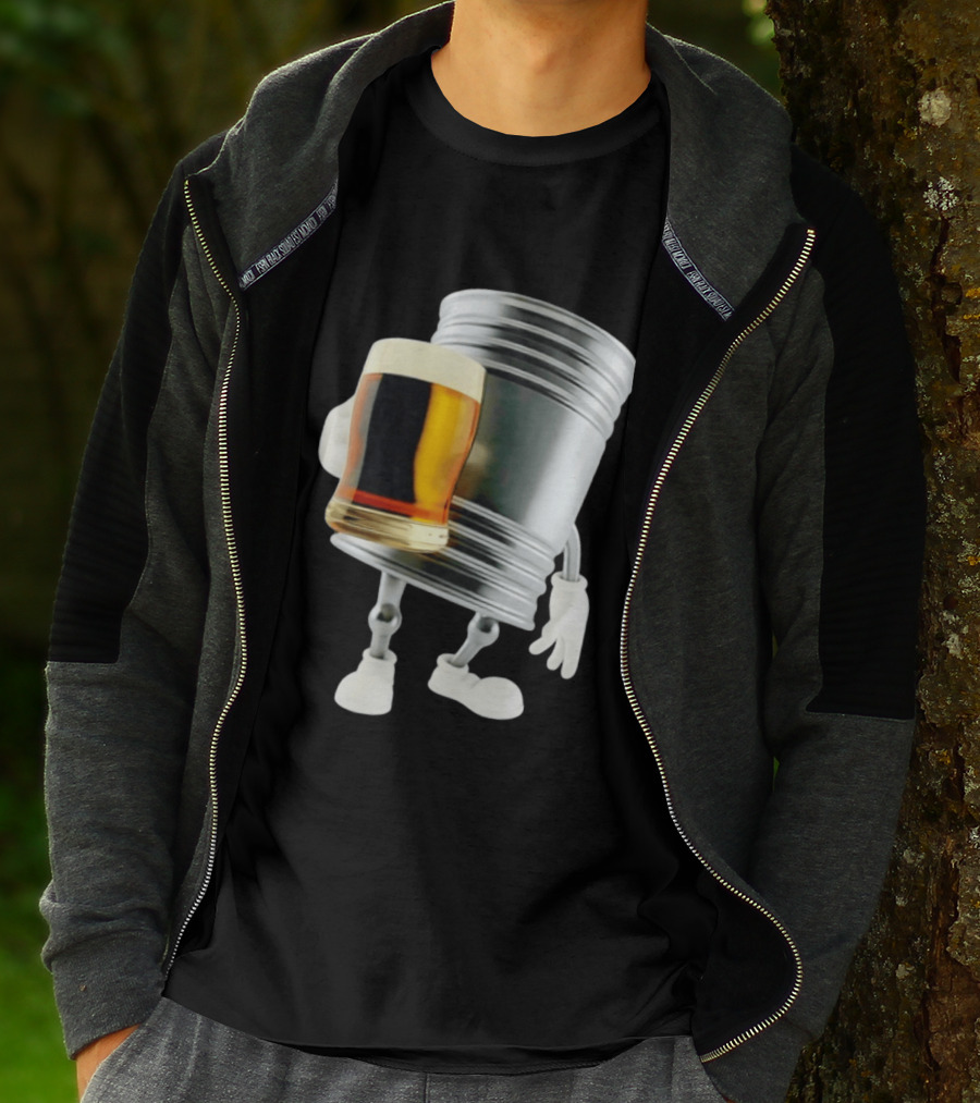Beer Keg Holding Glass Character Meme T-Shirt