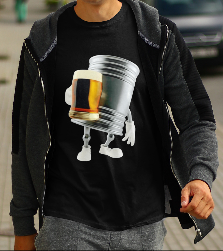 Beer Keg Holding Glass Character Meme T-Shirt