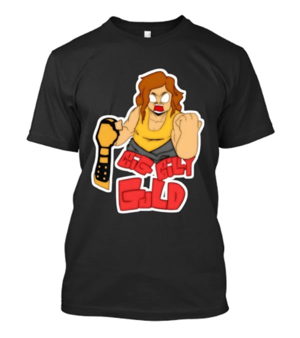 Big Billy Gold Wrestling Champion Belt Bold Cartoon T-Shirt