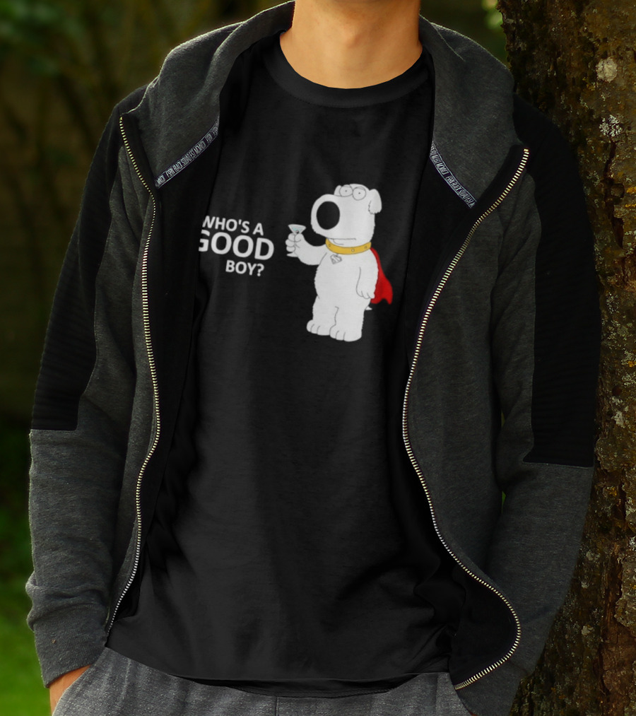 Brian Griffin Who's A Good Boy Family Guy Red Cape Martini T-Shirt