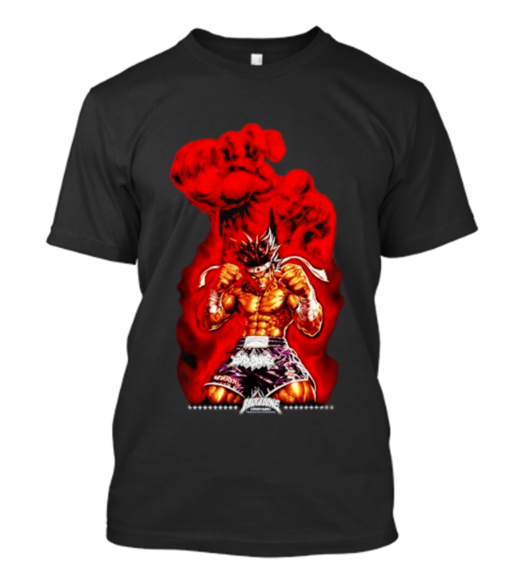Brick And Bone Fight Club Thai Boxing Warrior With Fiery Fist T-Shirt